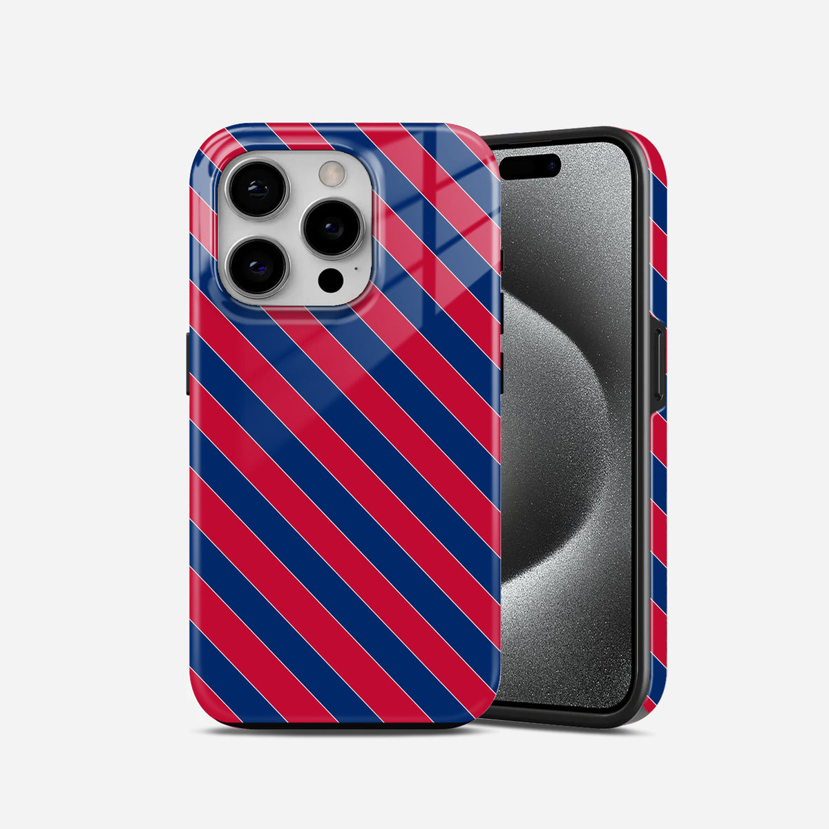 Navy Red Diagonal Stripe Phone Case