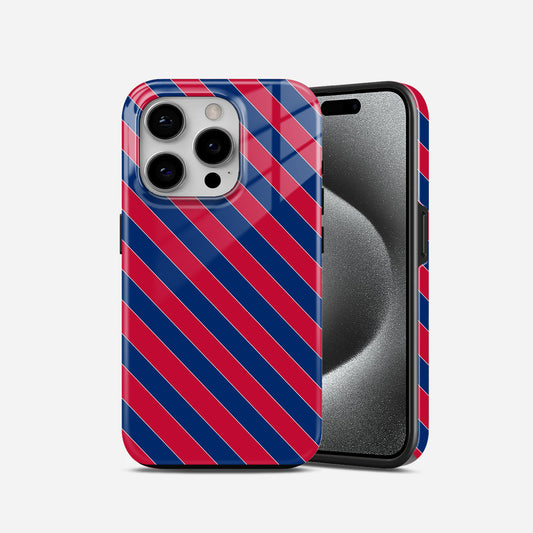 Navy Red Diagonal Stripe Phone Case