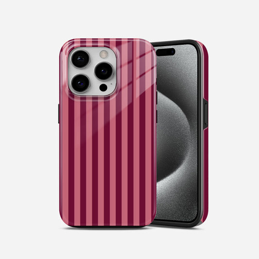 Burgundy Ribbed Stripe Phone Case
