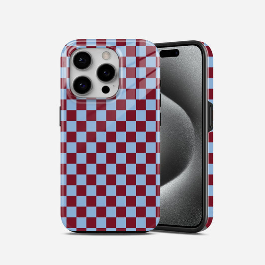 Red Blue Checkerboard Grid Phone Case