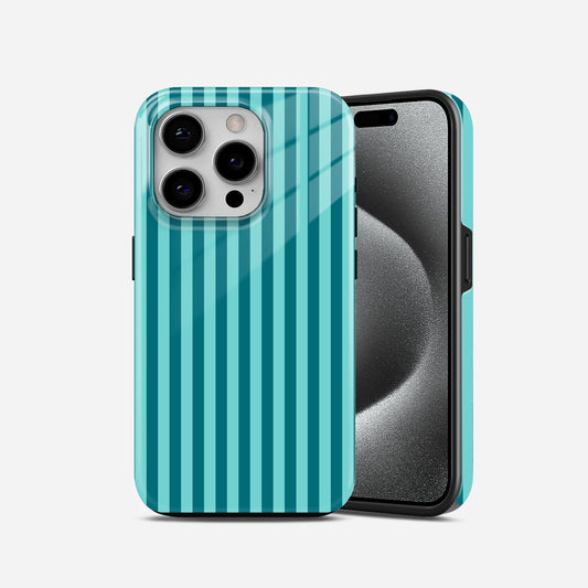 Teal Turquoise Vertical Stripe Phone Case