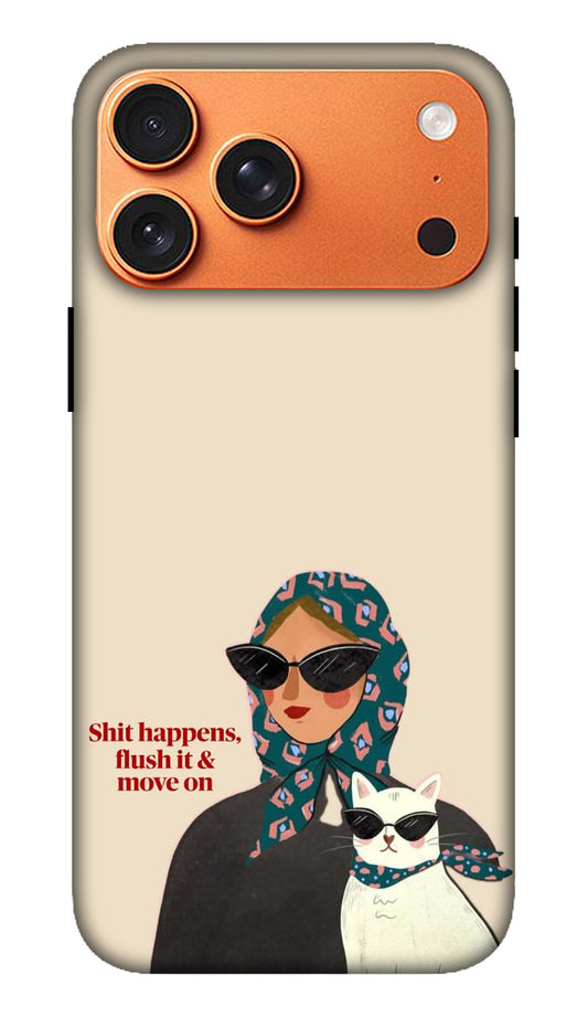 Beige Fashion Girl Illustration Hard Matte Phone Case