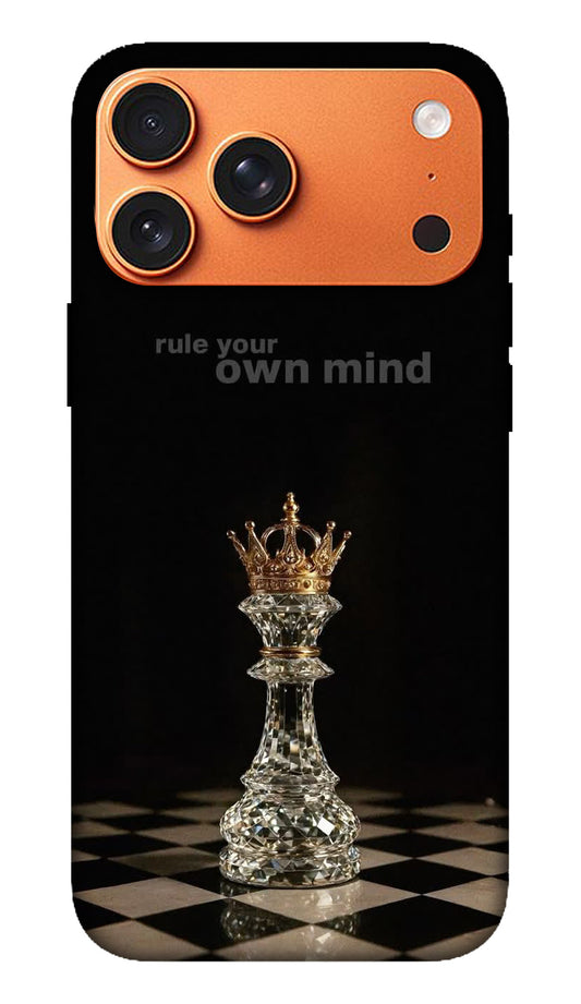 Black Chess King Typography Hard Matte Phone Case