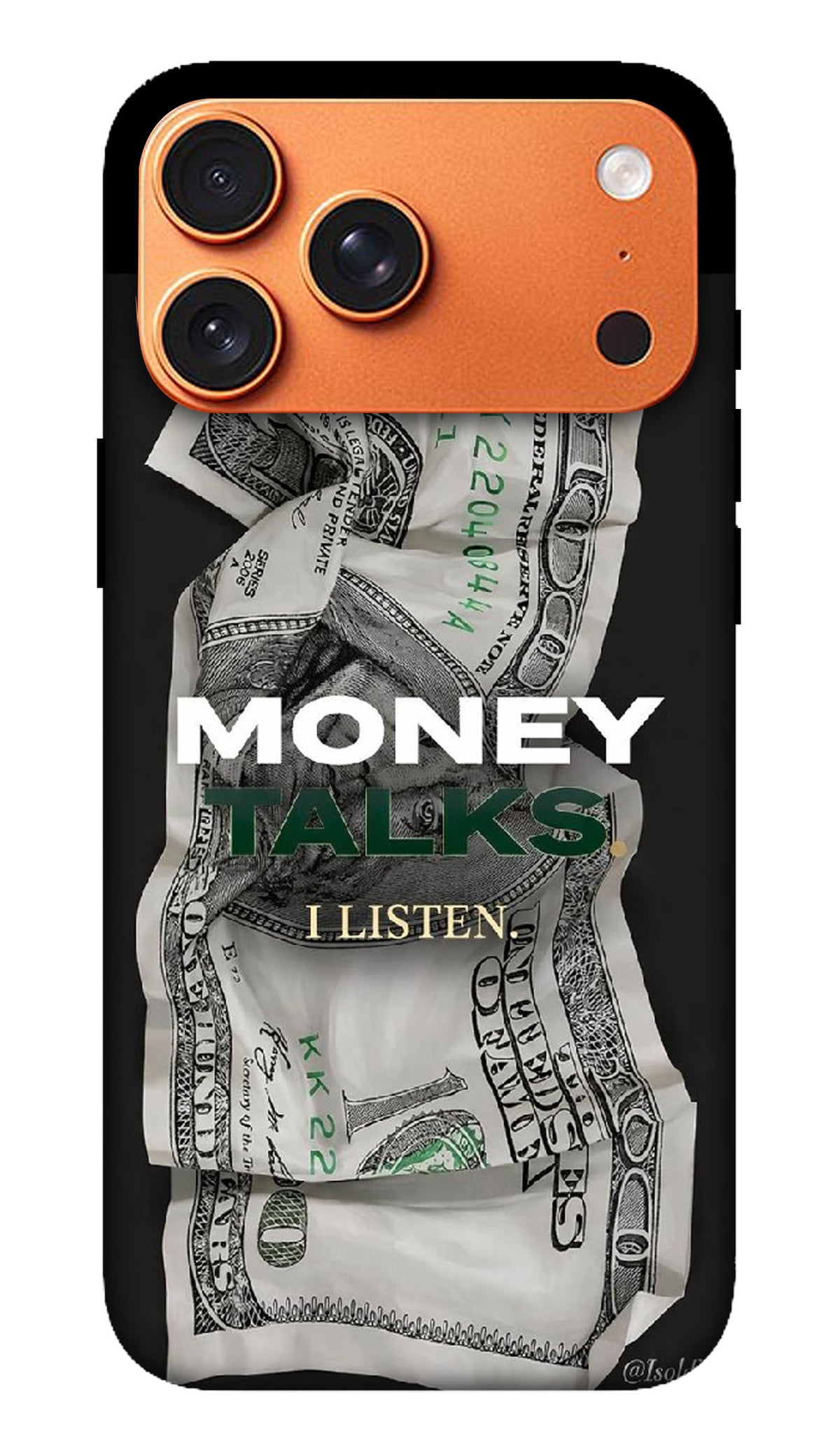 Black Money Graphic Hard Matte Phone Case