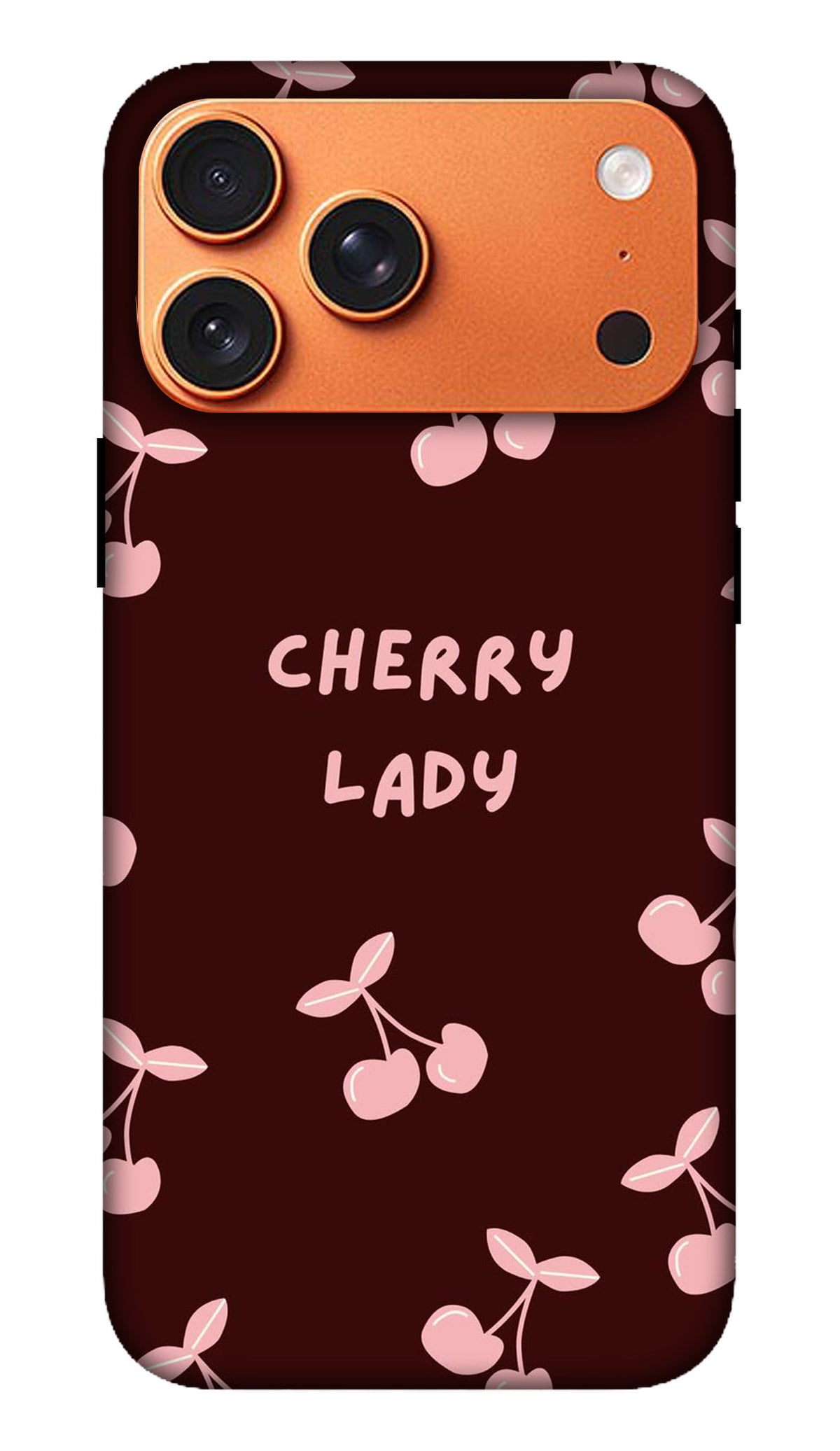 Burgundy Cherry Lady Typography Hard Matte Phone Case