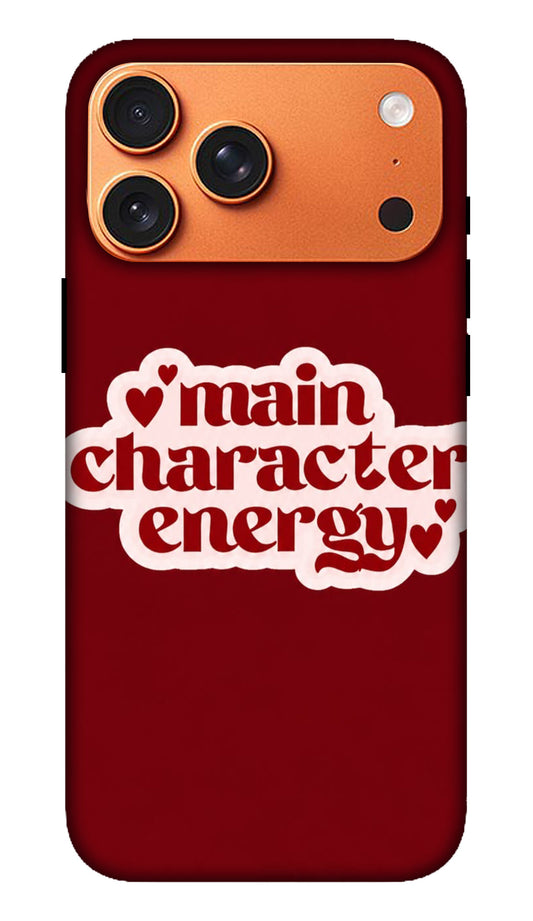 Burgundy Main Character Energy Typography Hard Matte Phone Case