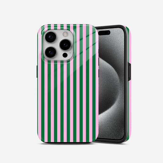 Green Black Vertical Stripe Phone Case
