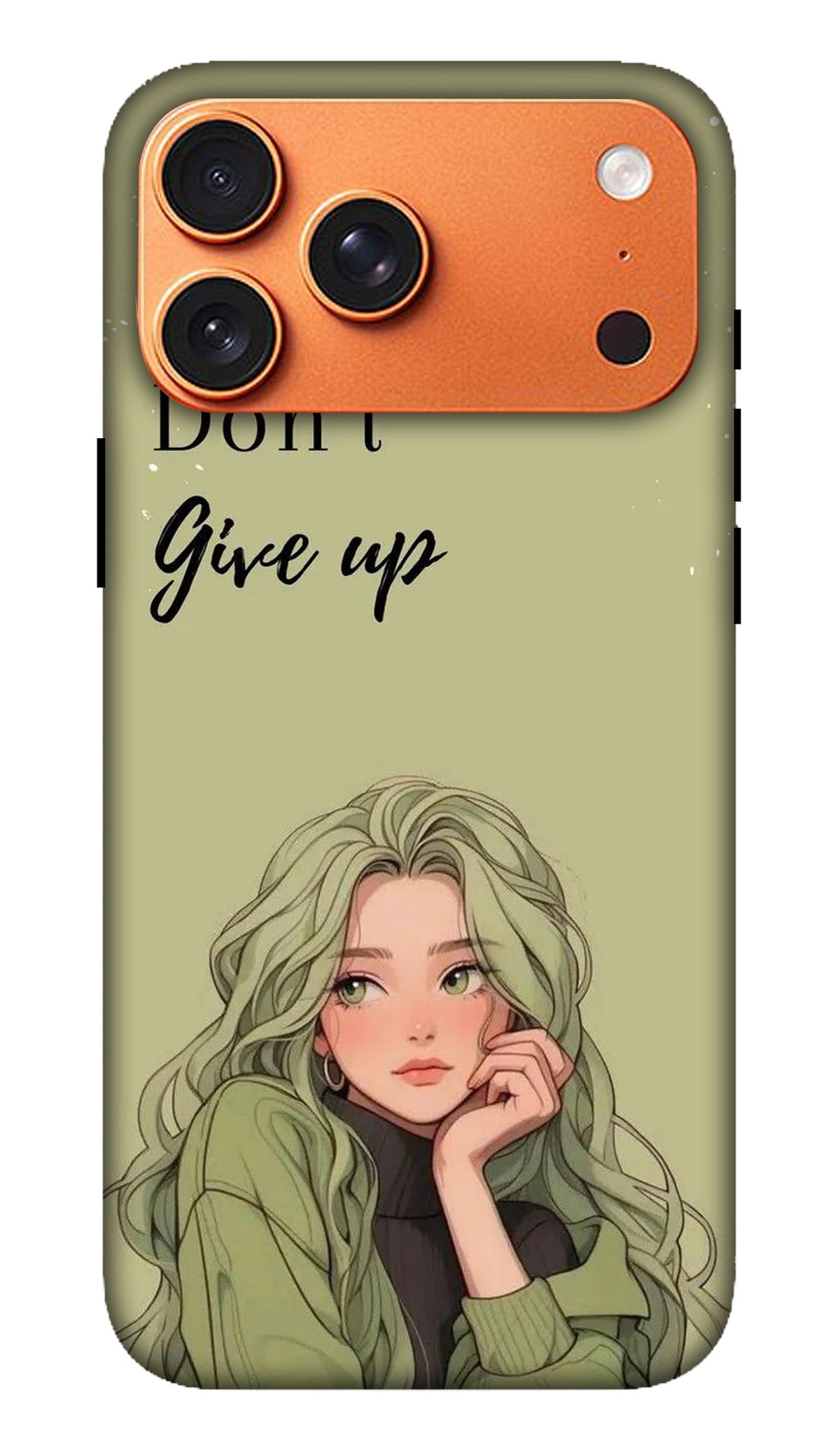 Green Girl Illustration Hard Matte Phone Case