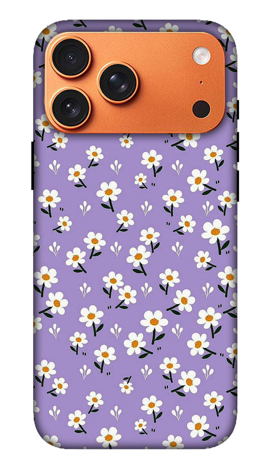 Lavender Daisy Flower Pattern Hard Matte Phone Case