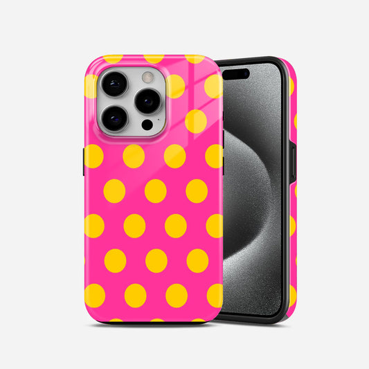 Neon Pink Yellow Bubble Dot Phone Case
