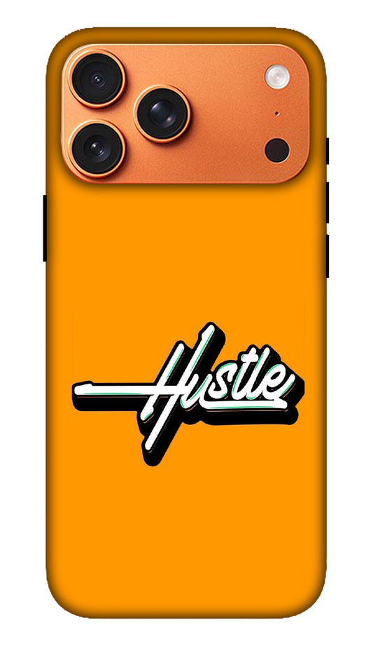Orange Hustle Typography Hard Matte Phone Case