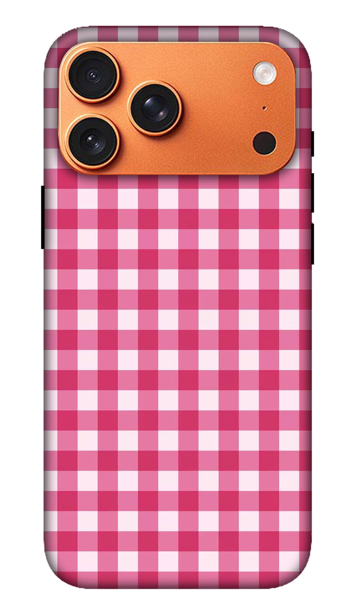 Pink Gingham Checkered Hard Matte Phone Case