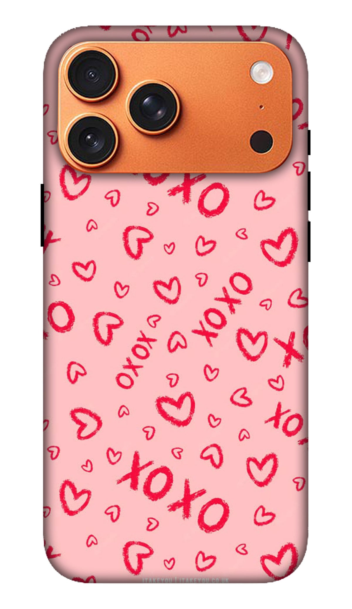 Pink Heart Doodle Pattern Hard Matte Phone Case
