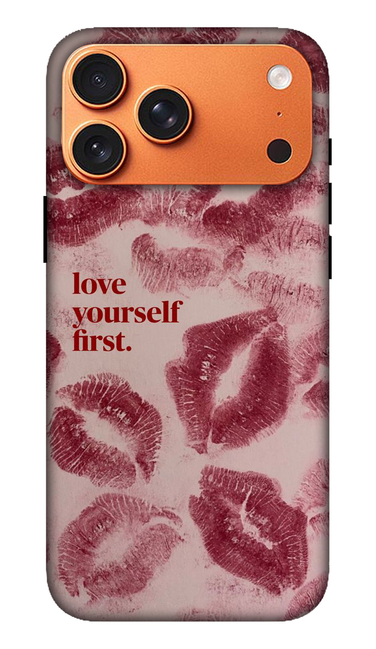 Pink Lip Love Yourself Print Hard Matte Phone Case