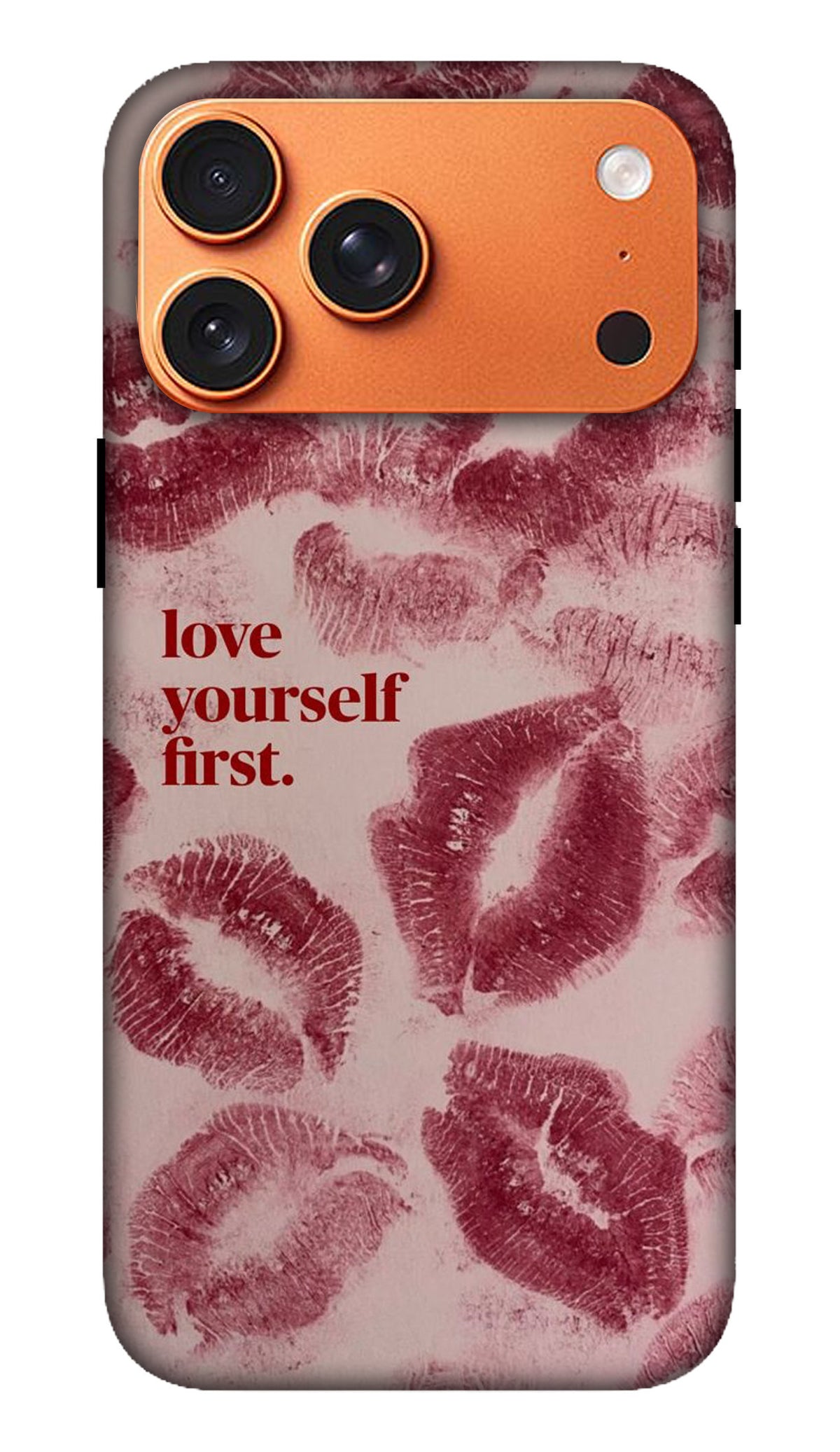 Pink Lip Print Hard Matte Phone Case