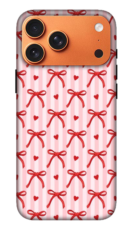 Pink Ribbon Bow Pattern Hard Matte Phone Case