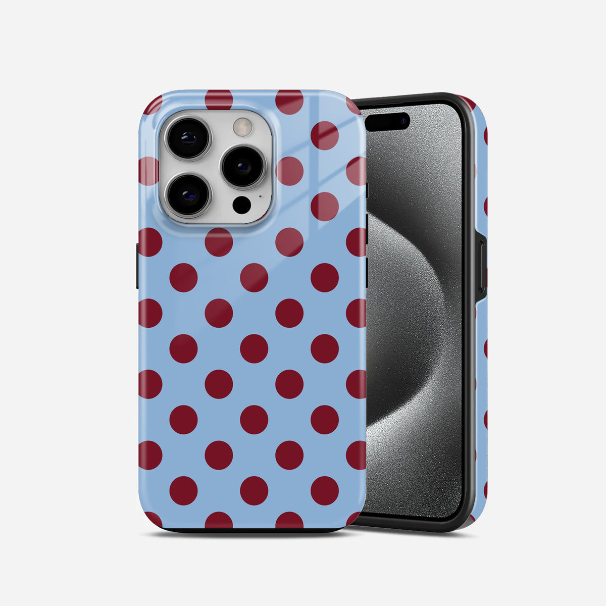 Powder Blue Red Dot Phone Case