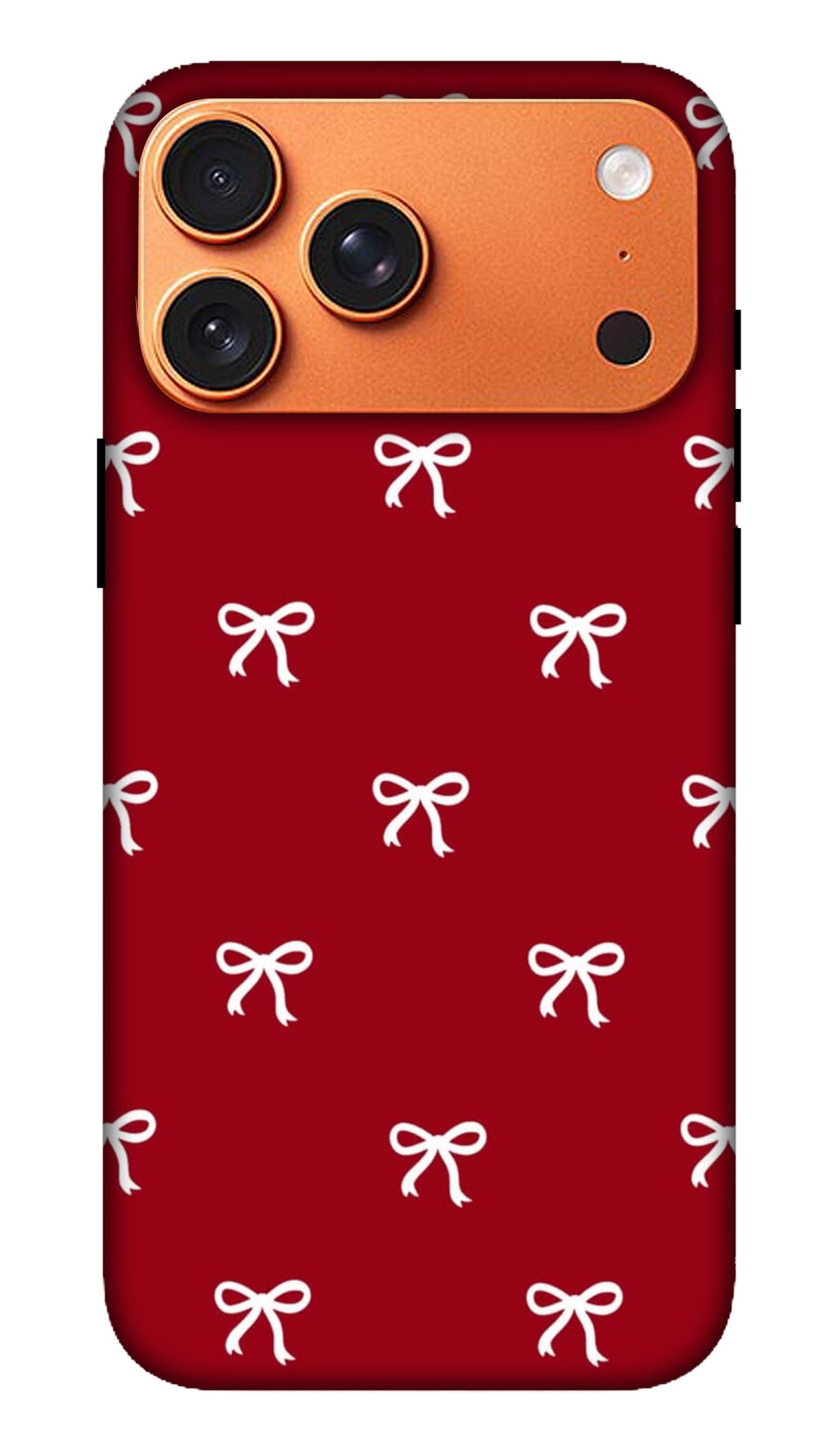 Red Bow Pattern Hard Matte Phone Case