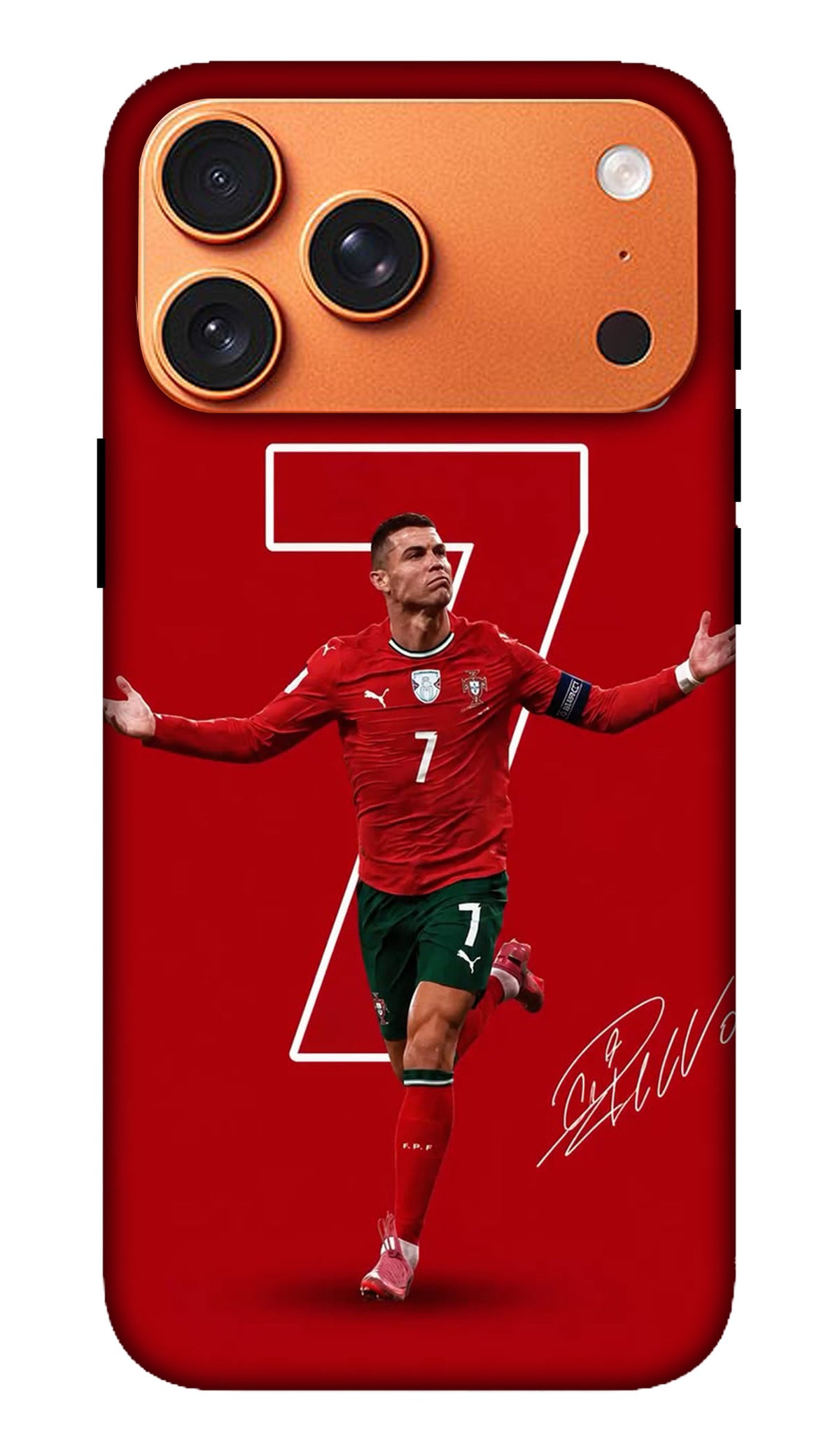 Red Football Player Graphic Hard Matte Phone Case