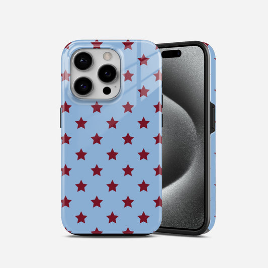 Sky Blue Star Dot Pattern Phone Case