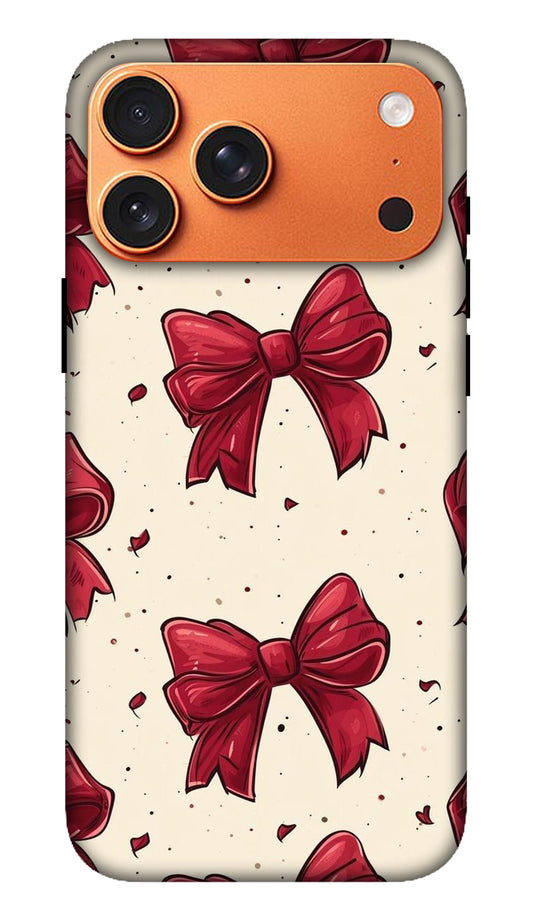 White Red Bow Pattern Hard Matte Phone Case