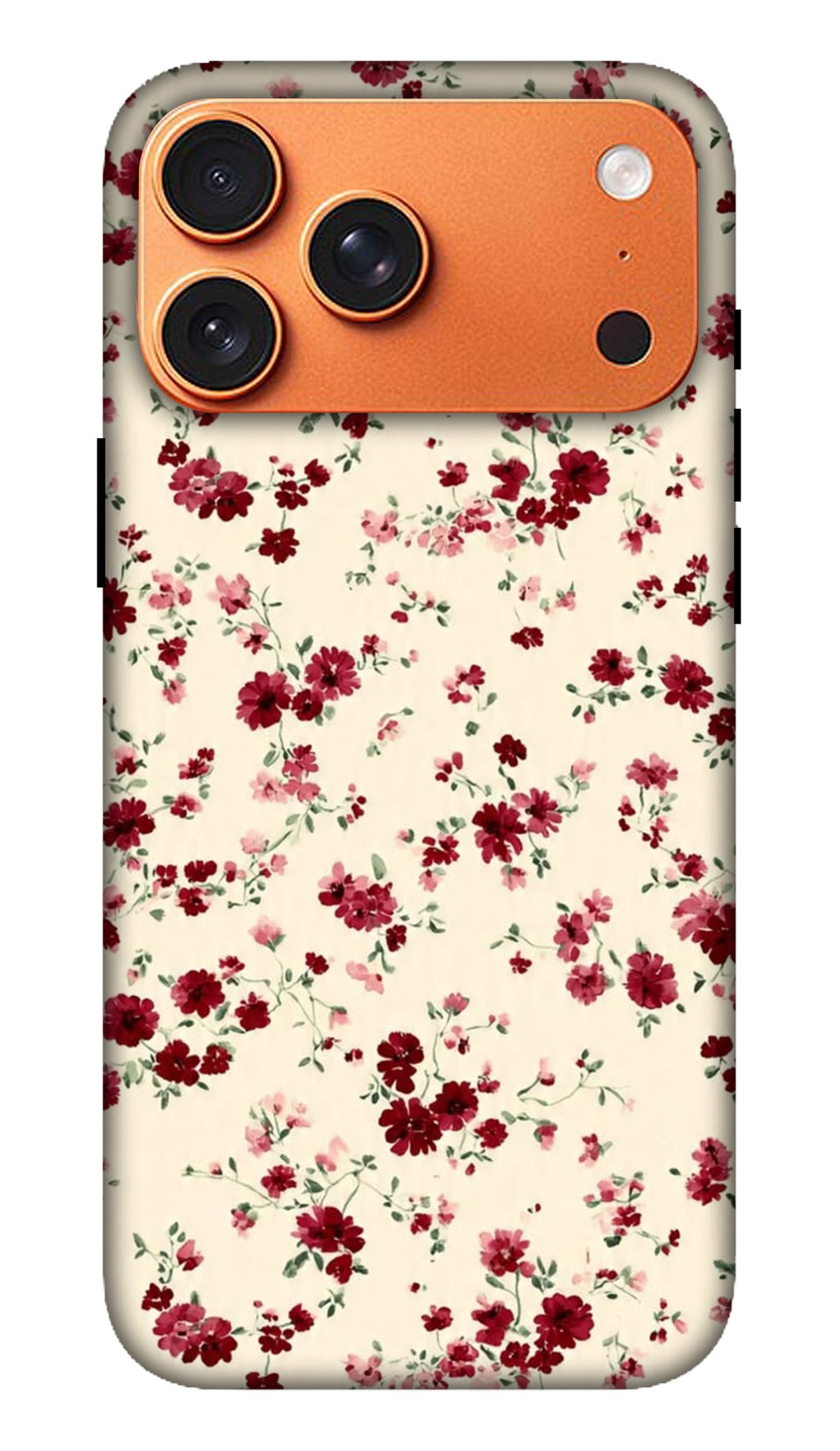 White Red Floral Confetti Hard Matte Phone Case