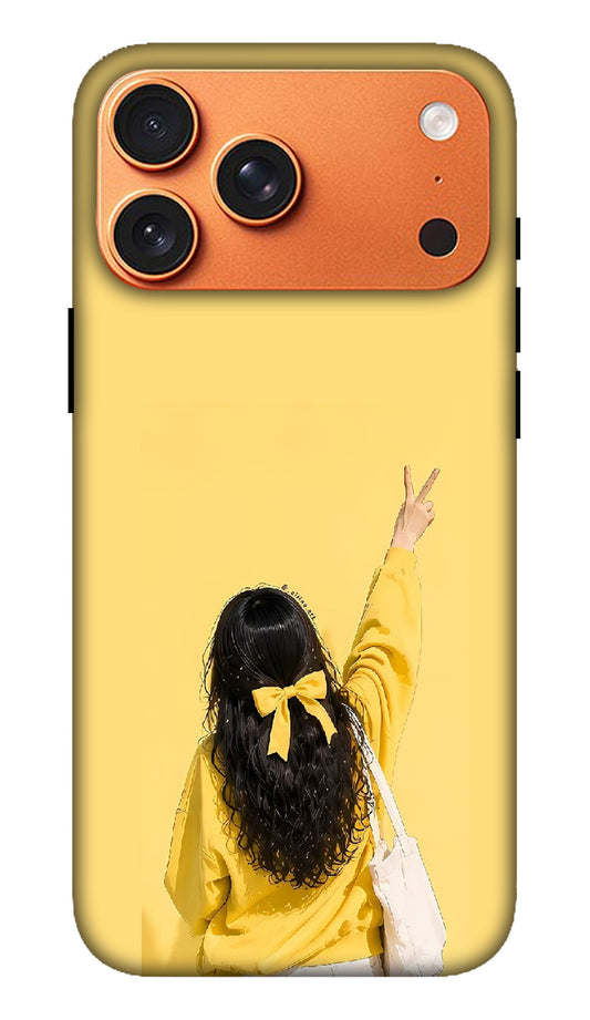 Yellow Minimal Girl Illustration Hard Matte Phone Case